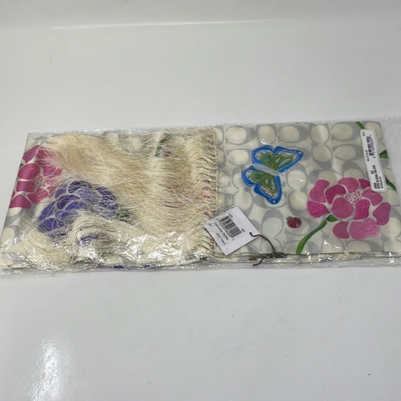 Coach Scarf Silk Signature Embroidered Floral Oblong MSRP $198-NWT - Picture 2 of 7